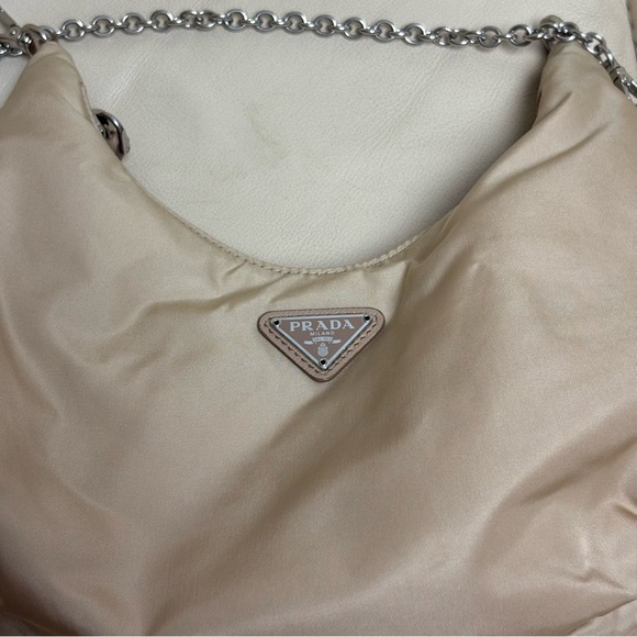 PRADA Re Edition Nylon 2006 Tessuto Beige Small Crescent Moon Bag - Picture 6 of 15
